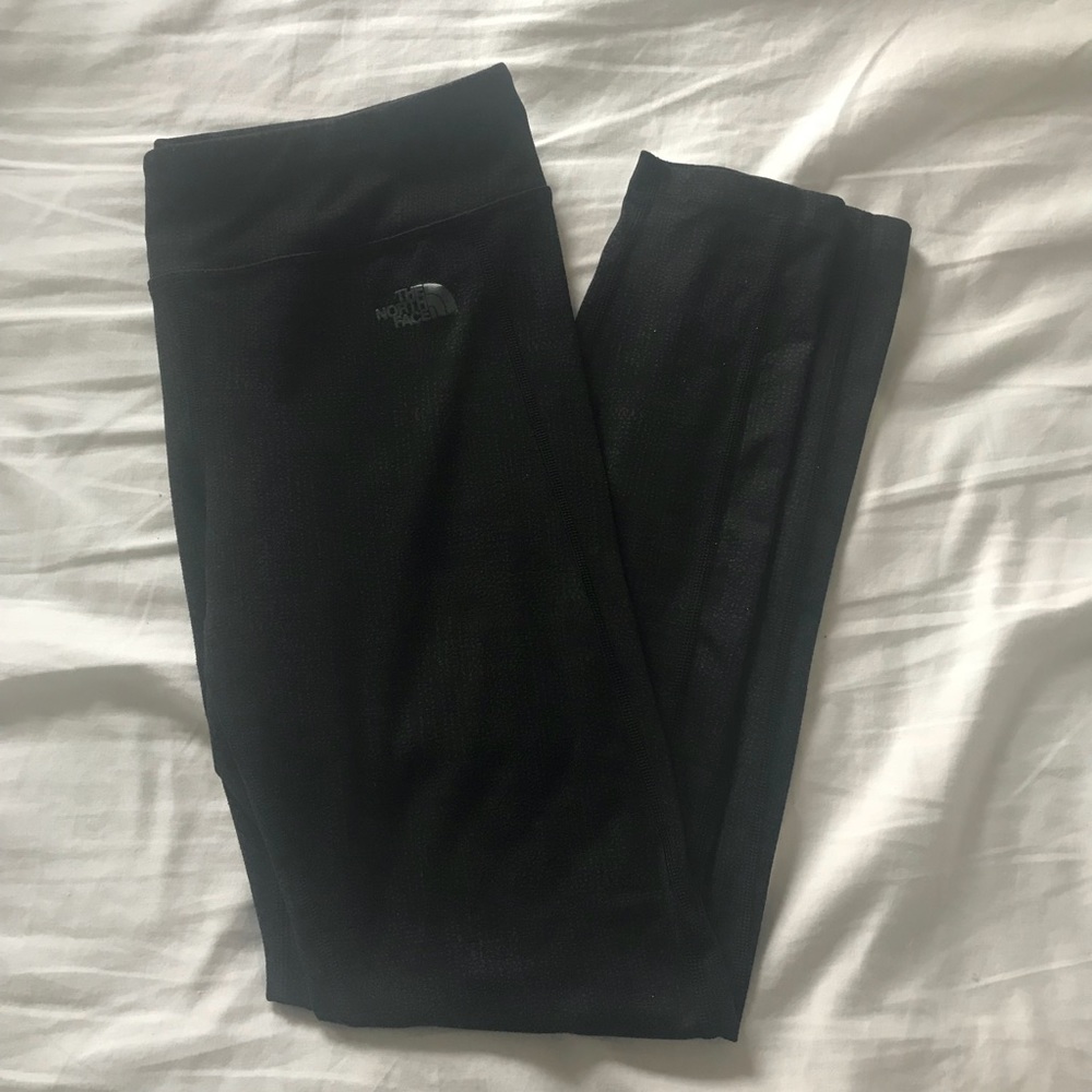 The North Face leggings, black with gray speckles